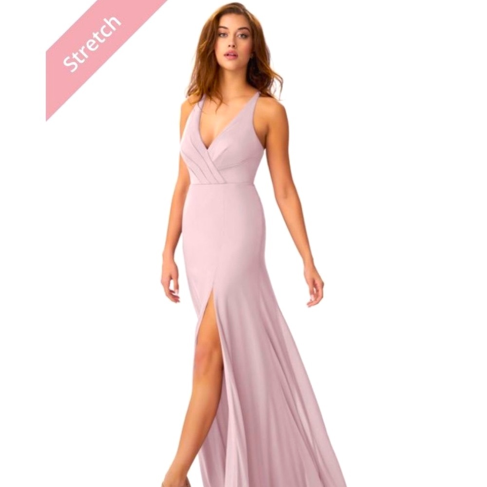 Azazie Skye Bridesmaid Dress In Beautiful Dusty Mauve, Size 6 - Picture 10 of 12